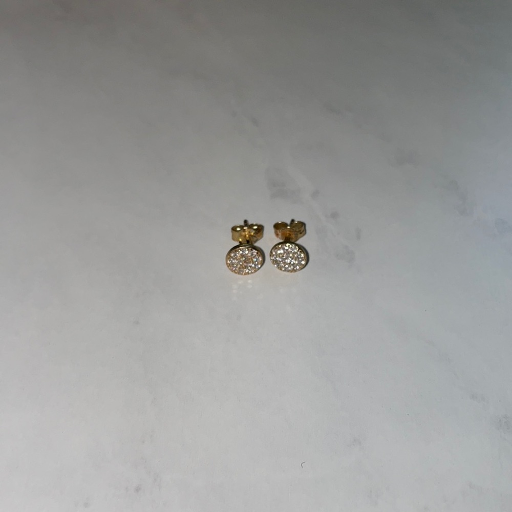 Anthropologie gold fake diamond studs